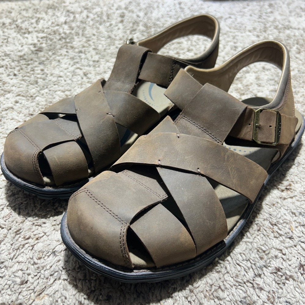 Abeo B.I.O.system MN14 Mens Brown Leather Fisherman Sandals Orthotic Support 14